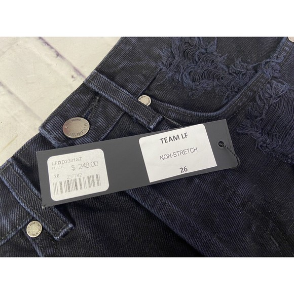 LF The Brand Shorts Women Size 26 Black Button-fly Red Zip Detail Cut-offs NEW - Picture 4 of 11